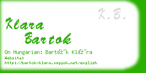 klara bartok business card